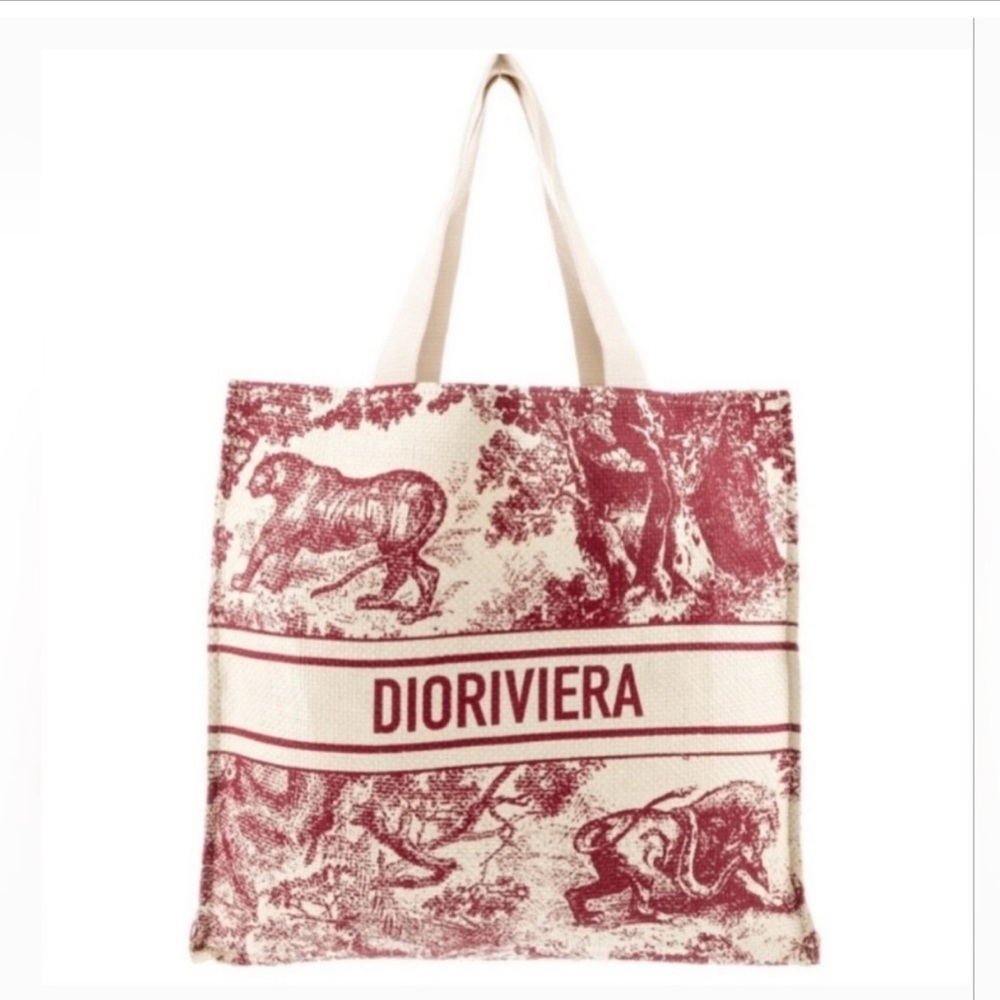 CHRISTIAN DIOR Straw Dioriviera Tote - Picture 1 of 5